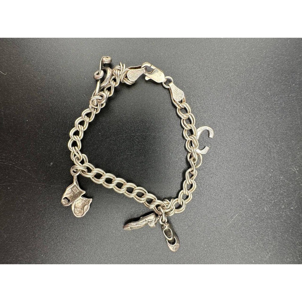 Vintage 925 Italy Sterling Silver Theater Charm Bracelet - 056 (34)